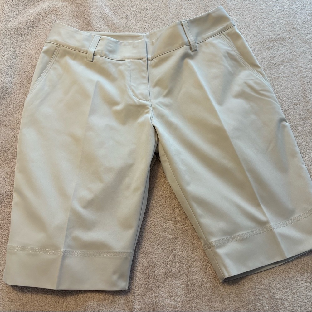 adidas Women’s Light Beige Golf Bermuda Shorts
